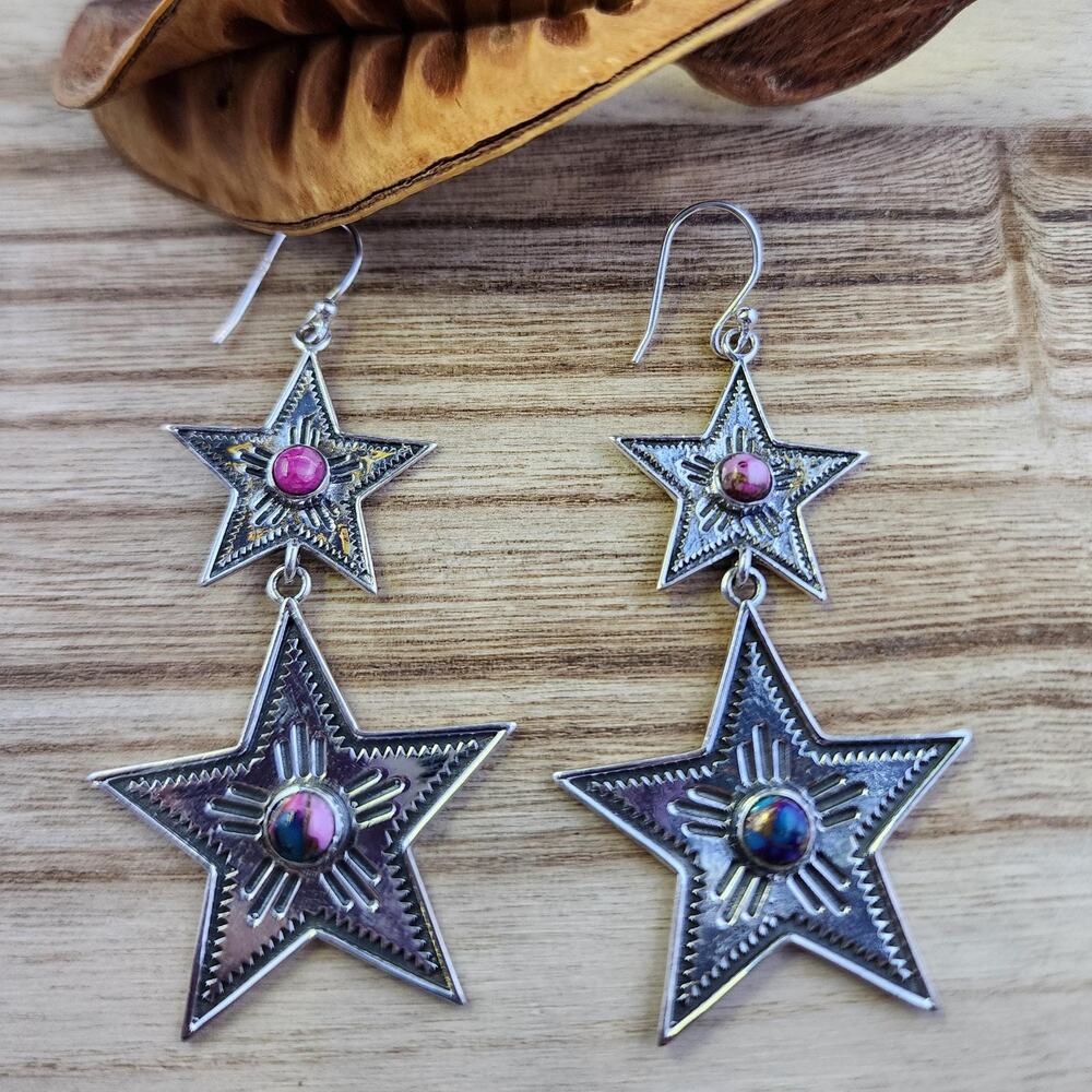 Dahlia Star Sterling Silver Earrings